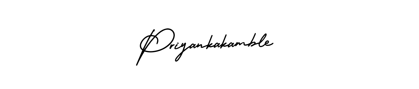 How to make Priyankakamble signature? AmerikaSignatureDemo-Regular is a professional autograph style. Create handwritten signature for Priyankakamble name. Priyankakamble signature style 3 images and pictures png