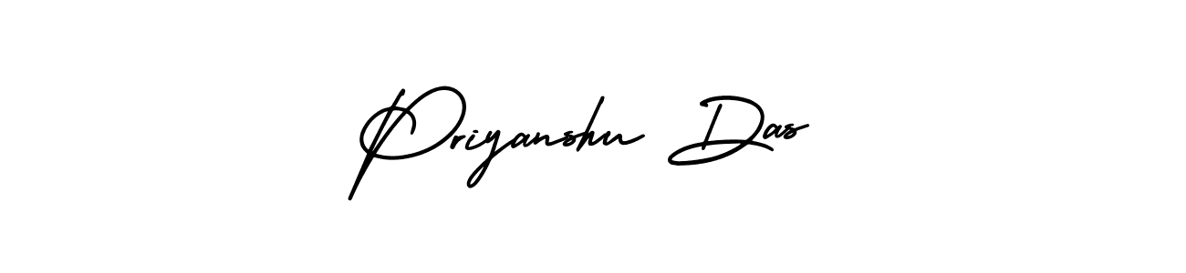 The best way (AmerikaSignatureDemo-Regular) to make a short signature is to pick only two or three words in your name. The name Priyanshu Das include a total of six letters. For converting this name. Priyanshu Das signature style 3 images and pictures png