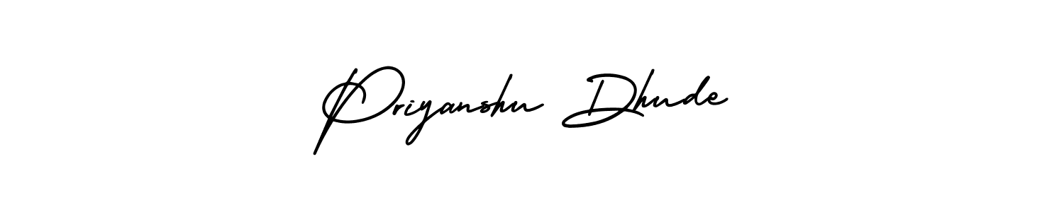 Priyanshu Dhude stylish signature style. Best Handwritten Sign (AmerikaSignatureDemo-Regular) for my name. Handwritten Signature Collection Ideas for my name Priyanshu Dhude. Priyanshu Dhude signature style 3 images and pictures png