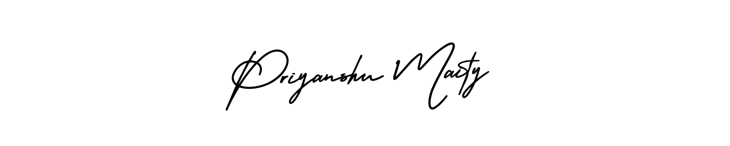 How to make Priyanshu Maity name signature. Use AmerikaSignatureDemo-Regular style for creating short signs online. This is the latest handwritten sign. Priyanshu Maity signature style 3 images and pictures png