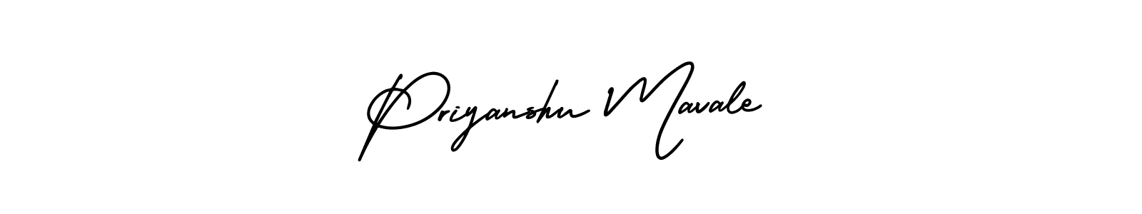 How to make Priyanshu Mavale name signature. Use AmerikaSignatureDemo-Regular style for creating short signs online. This is the latest handwritten sign. Priyanshu Mavale signature style 3 images and pictures png