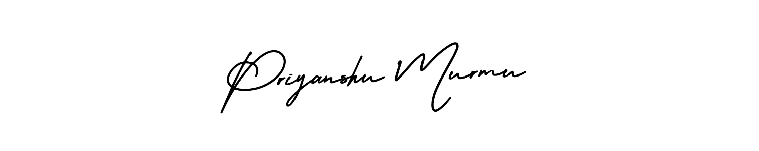 You should practise on your own different ways (AmerikaSignatureDemo-Regular) to write your name (Priyanshu Murmu) in signature. don't let someone else do it for you. Priyanshu Murmu signature style 3 images and pictures png