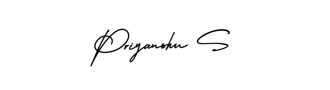 Also You can easily find your signature by using the search form. We will create Priyanshu S name handwritten signature images for you free of cost using AmerikaSignatureDemo-Regular sign style. Priyanshu S signature style 3 images and pictures png