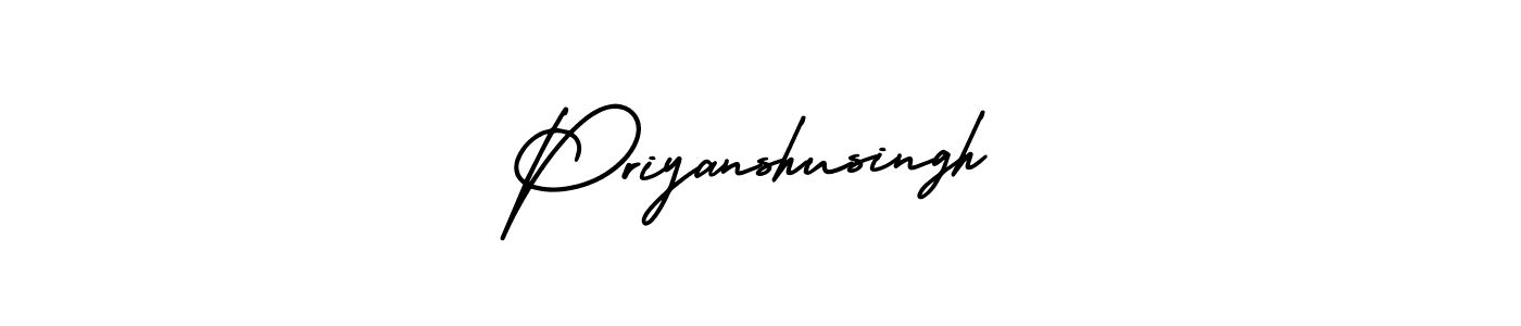 The best way (AmerikaSignatureDemo-Regular) to make a short signature is to pick only two or three words in your name. The name Priyanshusingh include a total of six letters. For converting this name. Priyanshusingh signature style 3 images and pictures png