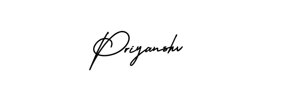 Design your own signature with our free online signature maker. With this signature software, you can create a handwritten (AmerikaSignatureDemo-Regular) signature for name Priyanshv. Priyanshv signature style 3 images and pictures png