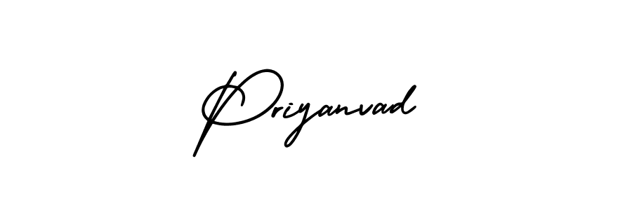 Use a signature maker to create a handwritten signature online. With this signature software, you can design (AmerikaSignatureDemo-Regular) your own signature for name Priyanvad. Priyanvad signature style 3 images and pictures png