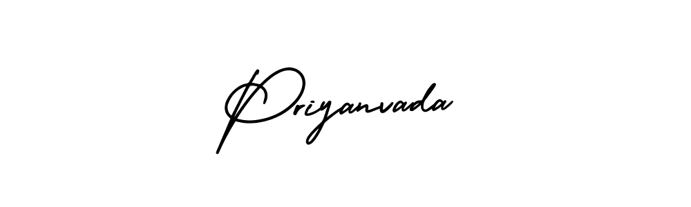 How to make Priyanvada signature? AmerikaSignatureDemo-Regular is a professional autograph style. Create handwritten signature for Priyanvada name. Priyanvada signature style 3 images and pictures png