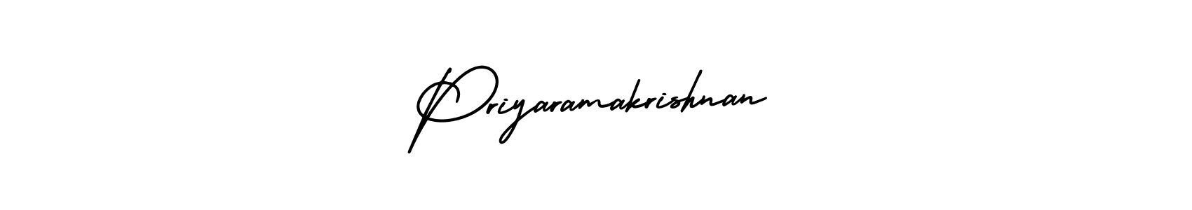 Use a signature maker to create a handwritten signature online. With this signature software, you can design (AmerikaSignatureDemo-Regular) your own signature for name Priyaramakrishnan. Priyaramakrishnan signature style 3 images and pictures png