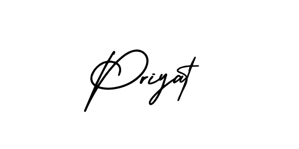 Priyat stylish signature style. Best Handwritten Sign (AmerikaSignatureDemo-Regular) for my name. Handwritten Signature Collection Ideas for my name Priyat. Priyat signature style 3 images and pictures png