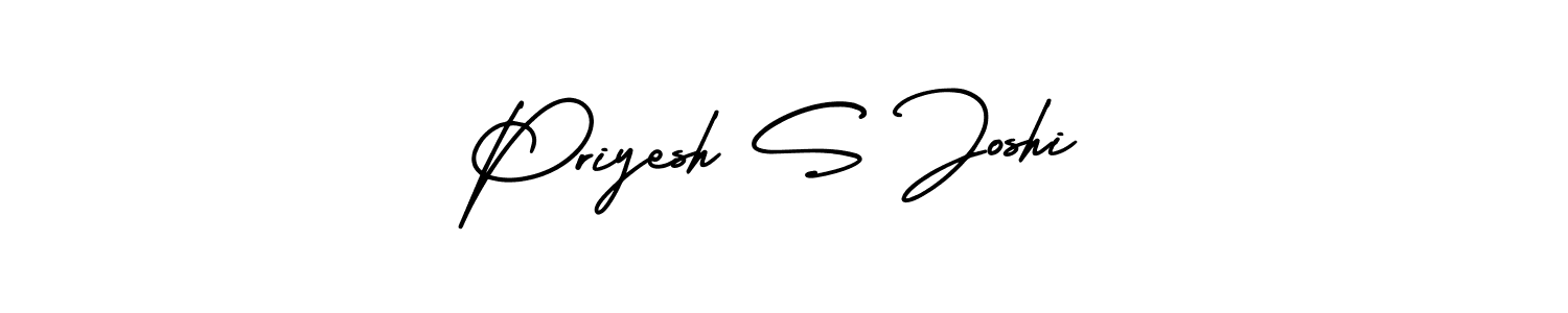 Make a beautiful signature design for name Priyesh S Joshi. With this signature (AmerikaSignatureDemo-Regular) style, you can create a handwritten signature for free. Priyesh S Joshi signature style 3 images and pictures png