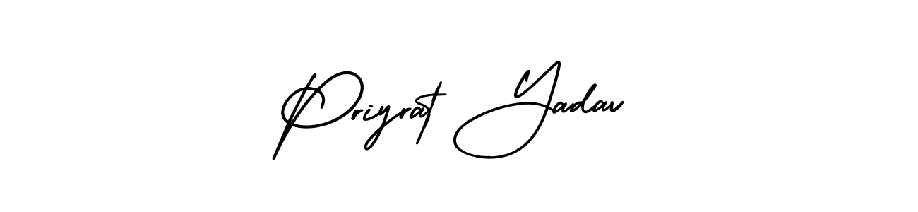Also You can easily find your signature by using the search form. We will create Priyrat Yadav name handwritten signature images for you free of cost using AmerikaSignatureDemo-Regular sign style. Priyrat Yadav signature style 3 images and pictures png