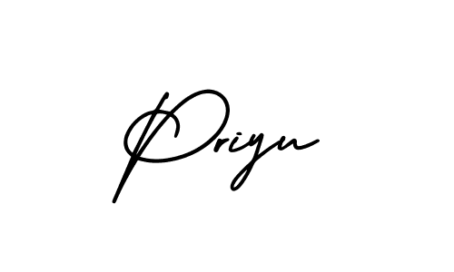 if you are searching for the best signature style for your name Priyu. so please give up your signature search. here we have designed multiple signature styles  using AmerikaSignatureDemo-Regular. Priyu signature style 3 images and pictures png