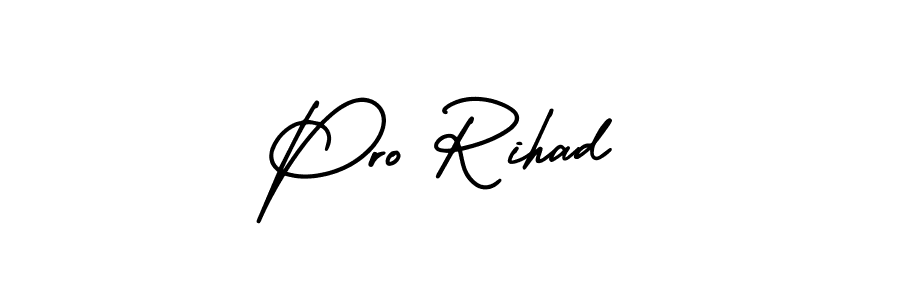 Also You can easily find your signature by using the search form. We will create Pro Rihad name handwritten signature images for you free of cost using AmerikaSignatureDemo-Regular sign style. Pro Rihad signature style 3 images and pictures png