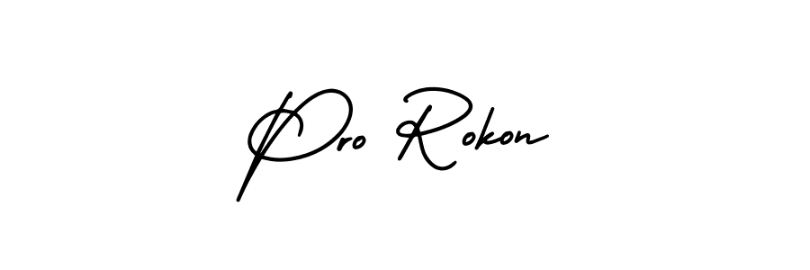 Design your own signature with our free online signature maker. With this signature software, you can create a handwritten (AmerikaSignatureDemo-Regular) signature for name Pro Rokon. Pro Rokon signature style 3 images and pictures png