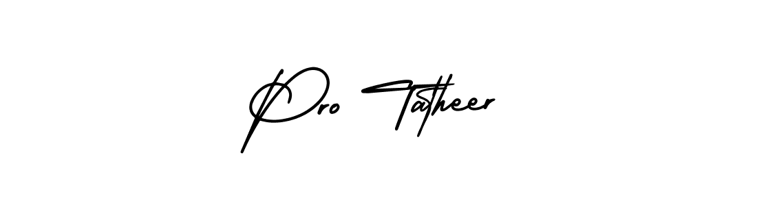 How to Draw Pro Tatheer signature style? AmerikaSignatureDemo-Regular is a latest design signature styles for name Pro Tatheer. Pro Tatheer signature style 3 images and pictures png