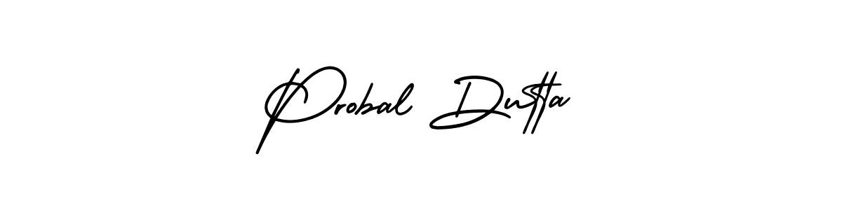 The best way (AmerikaSignatureDemo-Regular) to make a short signature is to pick only two or three words in your name. The name Probal Dutta include a total of six letters. For converting this name. Probal Dutta signature style 3 images and pictures png