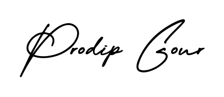 A classic penmanship look for Prodip Gour. The AmerikaSignatureDemo-Regular font brings timeless elegance and confidence to every signed document. Prodip Gour signature style 3 images and pictures png