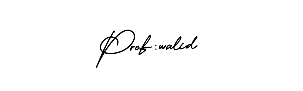 Make a beautiful signature design for name Prof:walid. With this signature (AmerikaSignatureDemo-Regular) style, you can create a handwritten signature for free. Prof:walid signature style 3 images and pictures png