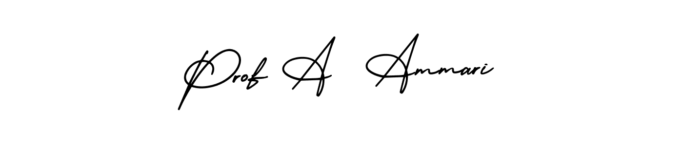 How to make Prof A  Ammari name signature. Use AmerikaSignatureDemo-Regular style for creating short signs online. This is the latest handwritten sign. Prof A  Ammari signature style 3 images and pictures png