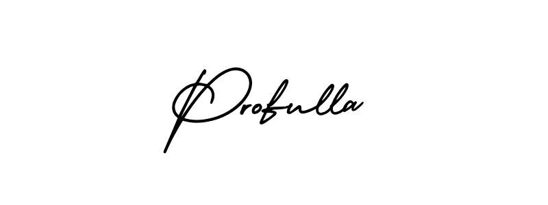 The best way (AmerikaSignatureDemo-Regular) to make a short signature is to pick only two or three words in your name. The name Profulla include a total of six letters. For converting this name. Profulla signature style 3 images and pictures png