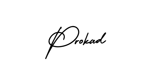 You should practise on your own different ways (AmerikaSignatureDemo-Regular) to write your name (Prokad) in signature. don't let someone else do it for you. Prokad signature style 3 images and pictures png