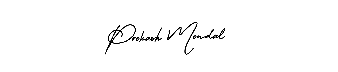 How to Draw Prokash Mondal signature style? AmerikaSignatureDemo-Regular is a latest design signature styles for name Prokash Mondal. Prokash Mondal signature style 3 images and pictures png