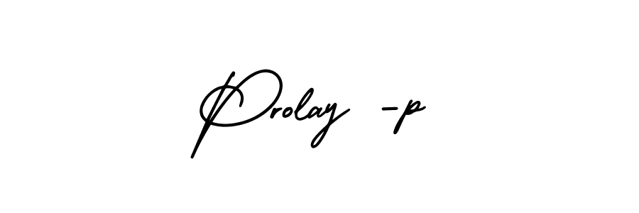 Use a signature maker to create a handwritten signature online. With this signature software, you can design (AmerikaSignatureDemo-Regular) your own signature for name Prolay -p. Prolay -p signature style 3 images and pictures png