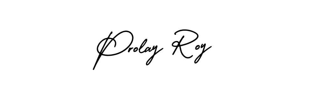 How to make Prolay Roy name signature. Use AmerikaSignatureDemo-Regular style for creating short signs online. This is the latest handwritten sign. Prolay Roy signature style 3 images and pictures png