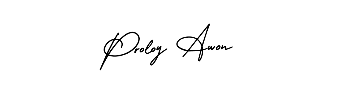 Make a beautiful signature design for name Proloy Awon. Use this online signature maker to create a handwritten signature for free. Proloy Awon signature style 3 images and pictures png