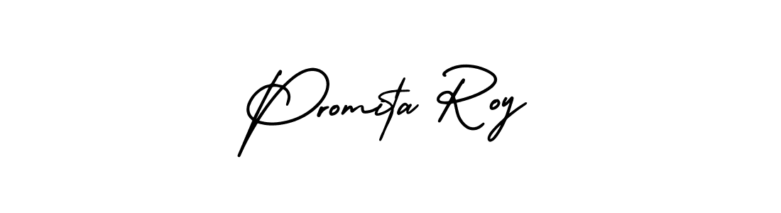 How to make Promita Roy name signature. Use AmerikaSignatureDemo-Regular style for creating short signs online. This is the latest handwritten sign. Promita Roy signature style 3 images and pictures png