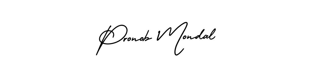 Make a beautiful signature design for name Pronob Mondal. With this signature (AmerikaSignatureDemo-Regular) style, you can create a handwritten signature for free. Pronob Mondal signature style 3 images and pictures png