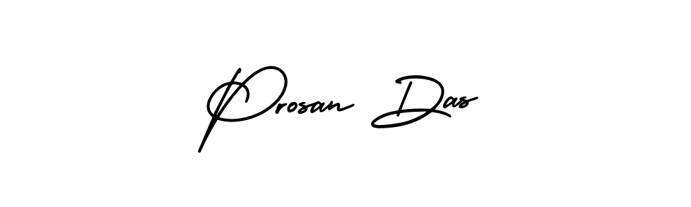 The best way (AmerikaSignatureDemo-Regular) to make a short signature is to pick only two or three words in your name. The name Prosan Das include a total of six letters. For converting this name. Prosan Das signature style 3 images and pictures png