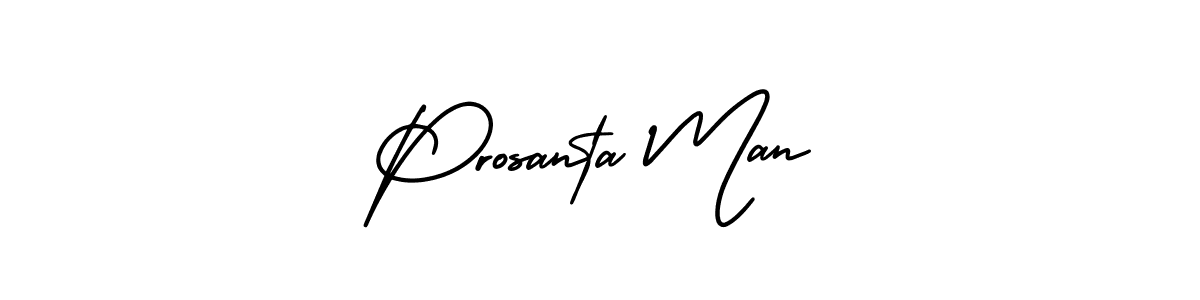 How to make Prosanta Man name signature. Use AmerikaSignatureDemo-Regular style for creating short signs online. This is the latest handwritten sign. Prosanta Man signature style 3 images and pictures png