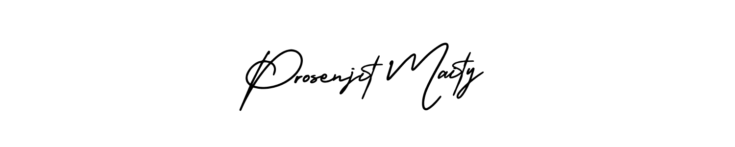 The best way (AmerikaSignatureDemo-Regular) to make a short signature is to pick only two or three words in your name. The name Prosenjit Maity include a total of six letters. For converting this name. Prosenjit Maity signature style 3 images and pictures png