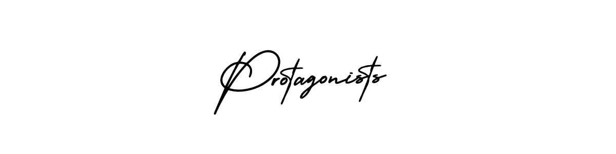 How to make Protagonists signature? AmerikaSignatureDemo-Regular is a professional autograph style. Create handwritten signature for Protagonists name. Protagonists signature style 3 images and pictures png