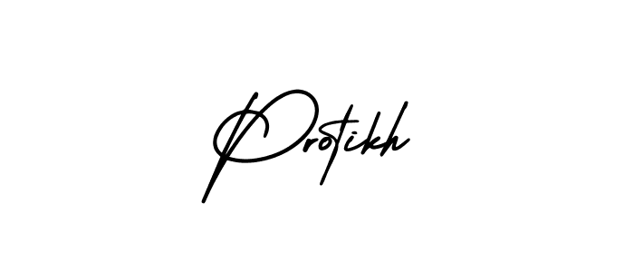 Design your own signature with our free online signature maker. With this signature software, you can create a handwritten (AmerikaSignatureDemo-Regular) signature for name Protikh. Protikh signature style 3 images and pictures png