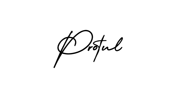 Make a beautiful signature design for name Protul. With this signature (AmerikaSignatureDemo-Regular) style, you can create a handwritten signature for free. Protul signature style 3 images and pictures png