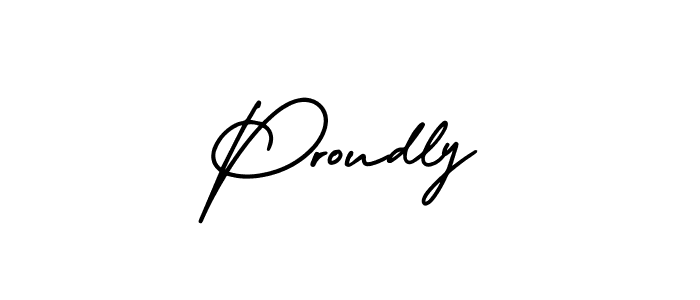 It looks lik you need a new signature style for name Proudly. Design unique handwritten (AmerikaSignatureDemo-Regular) signature with our free signature maker in just a few clicks. Proudly signature style 3 images and pictures png