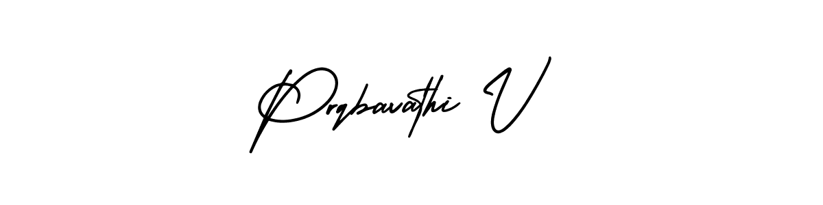 Make a beautiful signature design for name Prqbavathi V. With this signature (AmerikaSignatureDemo-Regular) style, you can create a handwritten signature for free. Prqbavathi V signature style 3 images and pictures png