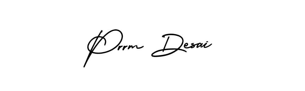 Design your own signature with our free online signature maker. With this signature software, you can create a handwritten (AmerikaSignatureDemo-Regular) signature for name Prrm Desai. Prrm Desai signature style 3 images and pictures png