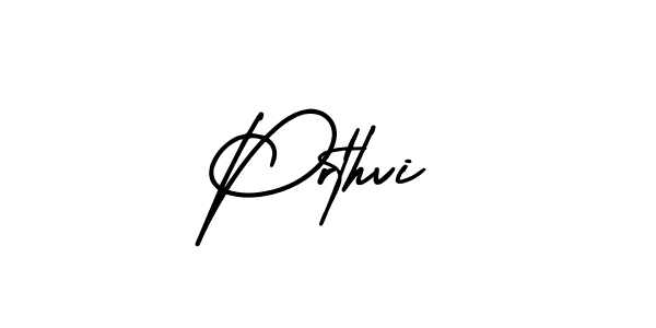 Prthvi stylish signature style. Best Handwritten Sign (AmerikaSignatureDemo-Regular) for my name. Handwritten Signature Collection Ideas for my name Prthvi. Prthvi signature style 3 images and pictures png