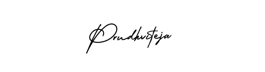 How to make Prudhviteja name signature. Use AmerikaSignatureDemo-Regular style for creating short signs online. This is the latest handwritten sign. Prudhviteja signature style 3 images and pictures png