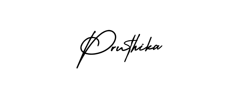 Pruthika stylish signature style. Best Handwritten Sign (AmerikaSignatureDemo-Regular) for my name. Handwritten Signature Collection Ideas for my name Pruthika. Pruthika signature style 3 images and pictures png