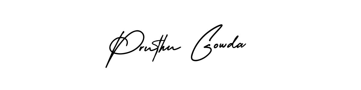 Also You can easily find your signature by using the search form. We will create Pruthu Gowda name handwritten signature images for you free of cost using AmerikaSignatureDemo-Regular sign style. Pruthu Gowda signature style 3 images and pictures png