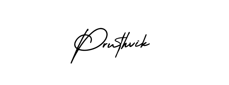 How to make Pruthvik name signature. Use AmerikaSignatureDemo-Regular style for creating short signs online. This is the latest handwritten sign. Pruthvik signature style 3 images and pictures png