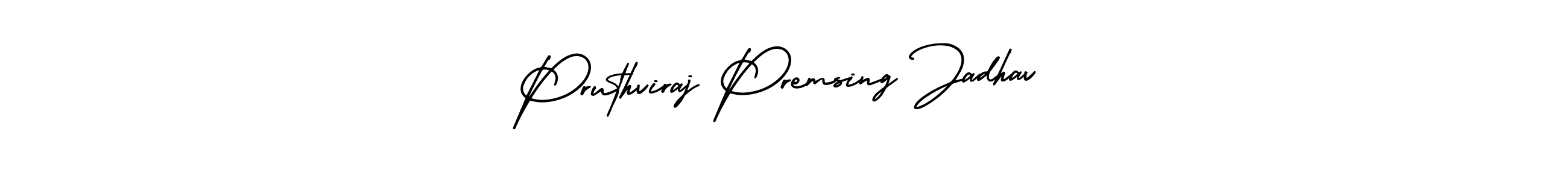 Pruthviraj Premsing Jadhav stylish signature style. Best Handwritten Sign (AmerikaSignatureDemo-Regular) for my name. Handwritten Signature Collection Ideas for my name Pruthviraj Premsing Jadhav. Pruthviraj Premsing Jadhav signature style 3 images and pictures png