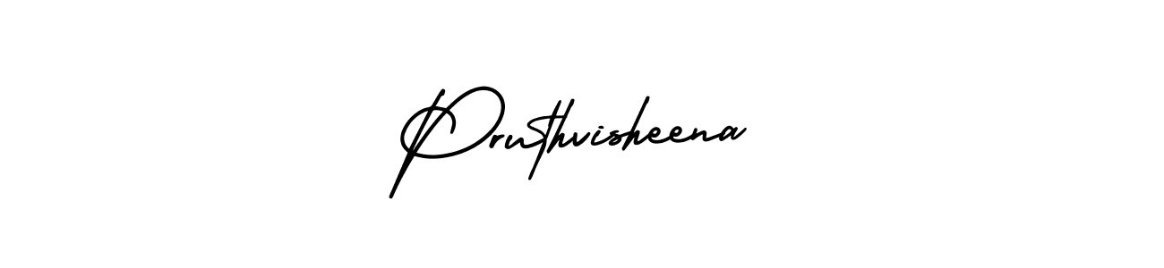 The best way (AmerikaSignatureDemo-Regular) to make a short signature is to pick only two or three words in your name. The name Pruthvisheena include a total of six letters. For converting this name. Pruthvisheena signature style 3 images and pictures png