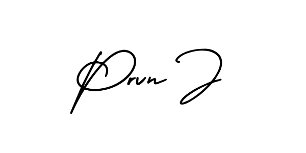 Also You can easily find your signature by using the search form. We will create Prvn J name handwritten signature images for you free of cost using AmerikaSignatureDemo-Regular sign style. Prvn J signature style 3 images and pictures png