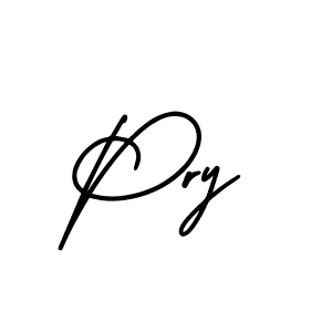 How to make Pry name signature. Use AmerikaSignatureDemo-Regular style for creating short signs online. This is the latest handwritten sign. Pry signature style 3 images and pictures png