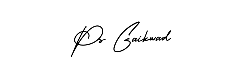 The best way (AmerikaSignatureDemo-Regular) to make a short signature is to pick only two or three words in your name. The name Ps Gaikwad include a total of six letters. For converting this name. Ps Gaikwad signature style 3 images and pictures png